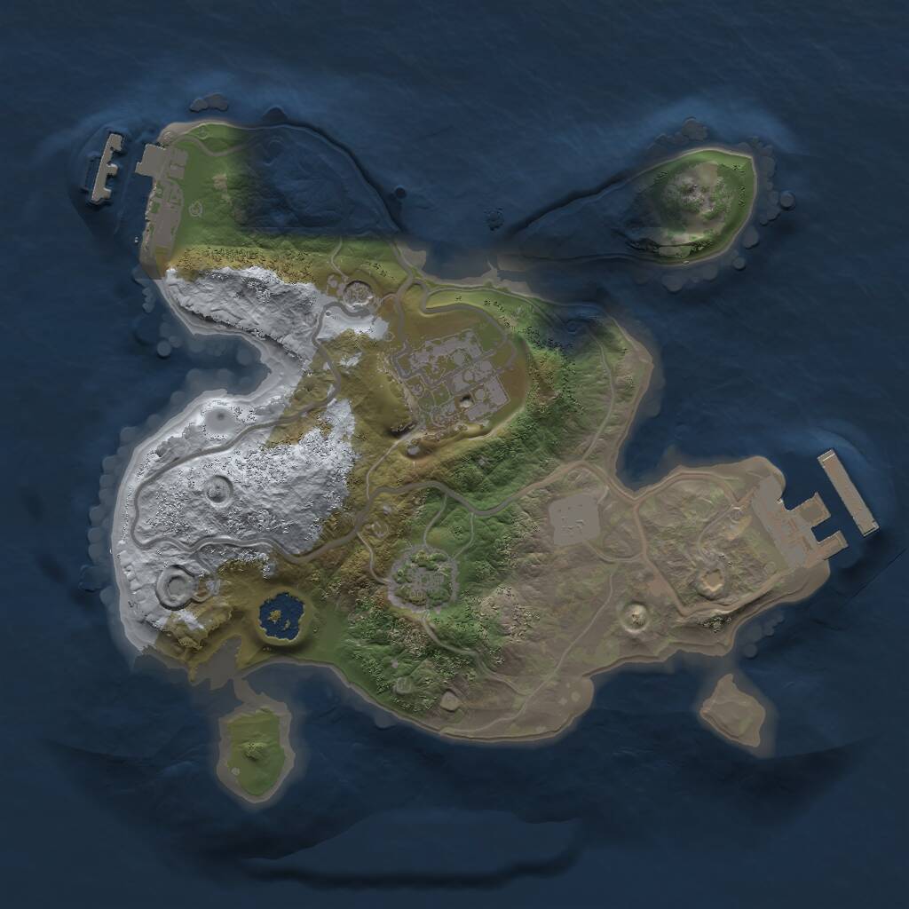 Rust Map: Procedural Map, Size: 2000, Seed: 96672, 6 Monuments