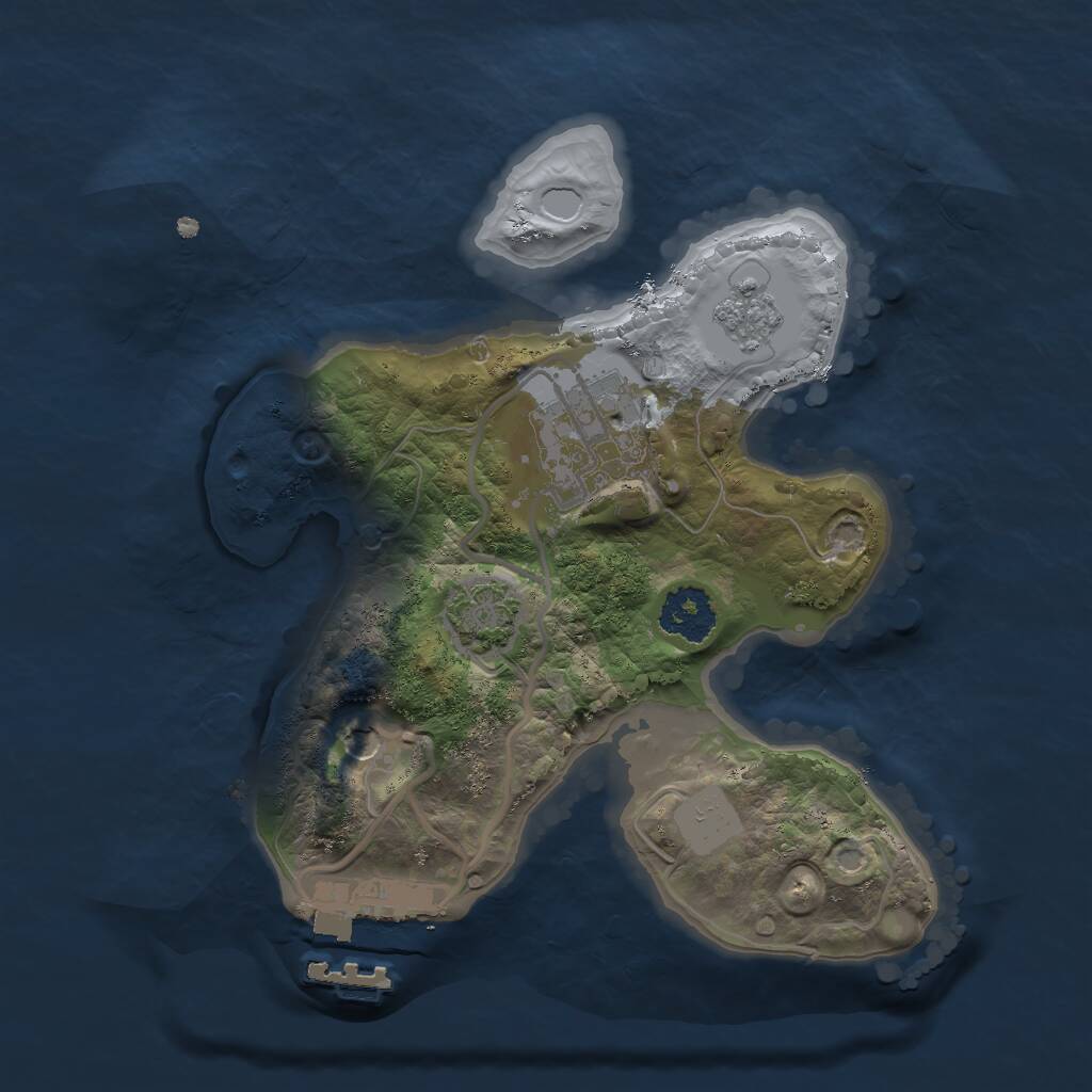 Rust Map: Procedural Map, Size: 2000, Seed: 1099713234, 6 Monuments