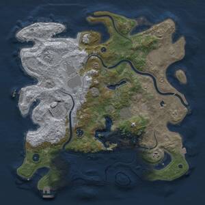 Thumbnail Rust Map: Procedural Map, Size: 4000, Seed: 1811667115, 14 Monuments
