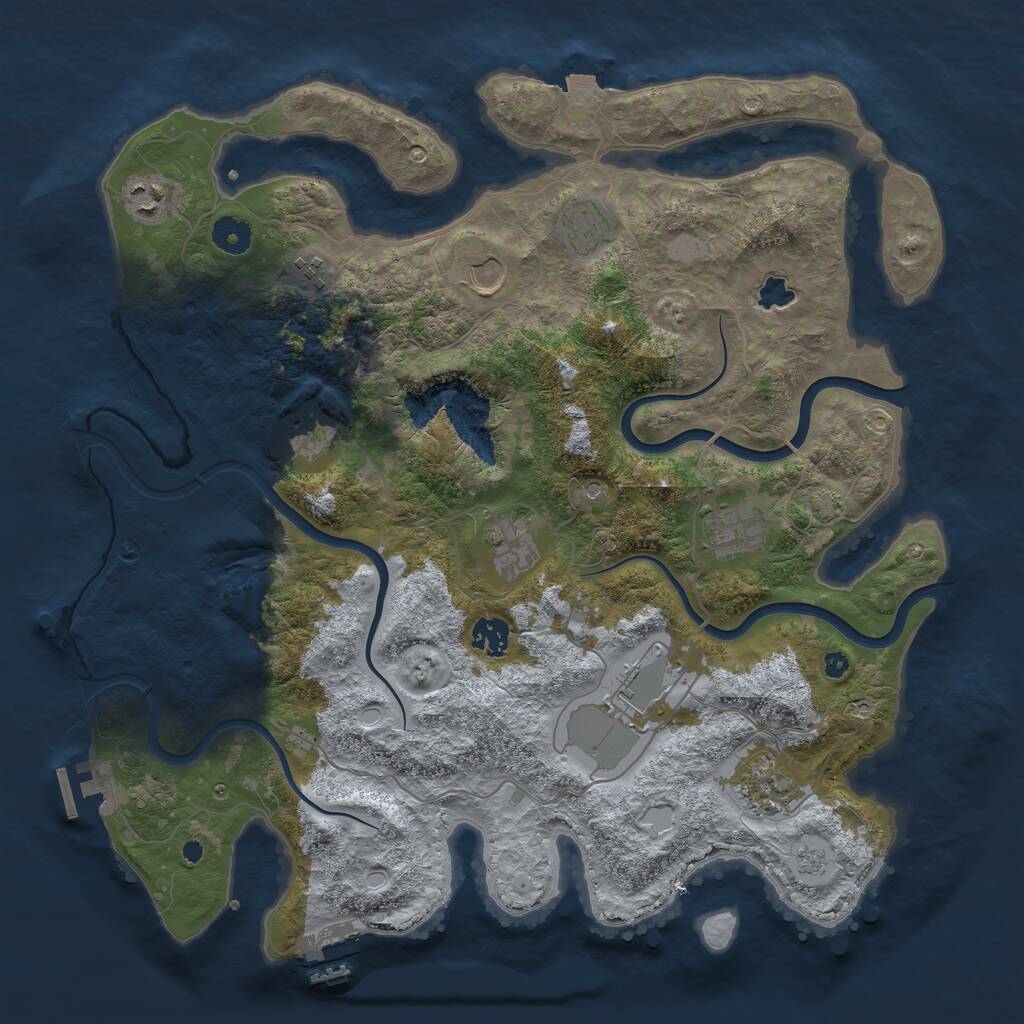 Rust Map: Procedural Map, Size: 4000, Seed: 18000, 16 Monuments
