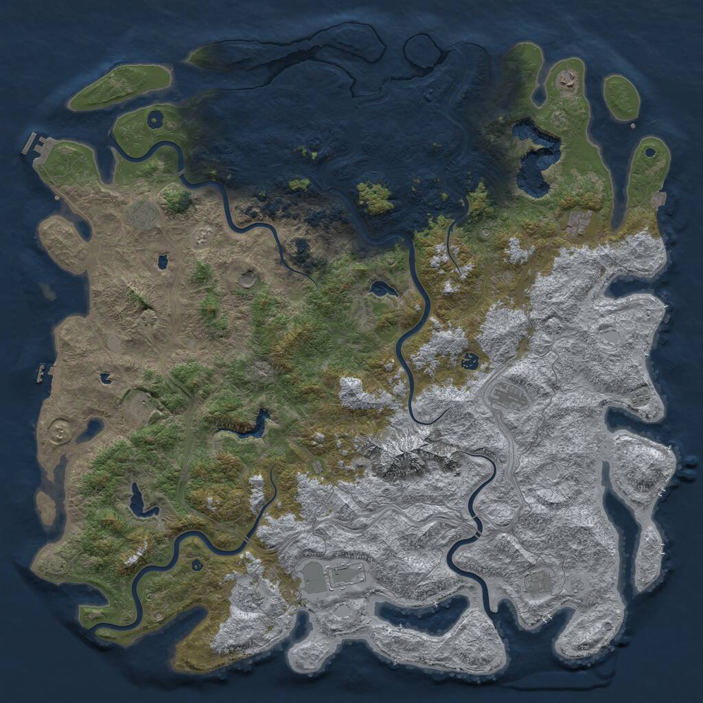 Rust Map: Procedural Map, Size: 6000, Seed: 2120598826, 17 Monuments