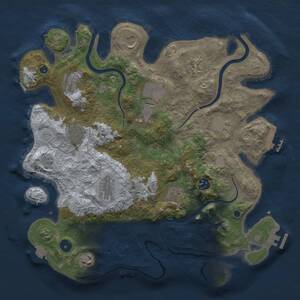 Thumbnail Rust Map: Procedural Map, Size: 3750, Seed: 1615362043, 17 Monuments