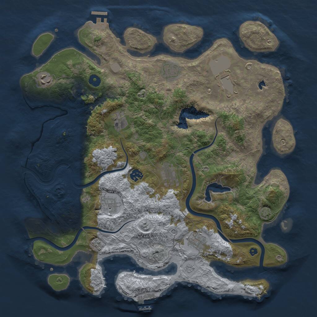 Rust Map: Procedural Map, Size: 4000, Seed: 93076005, 15 Monuments