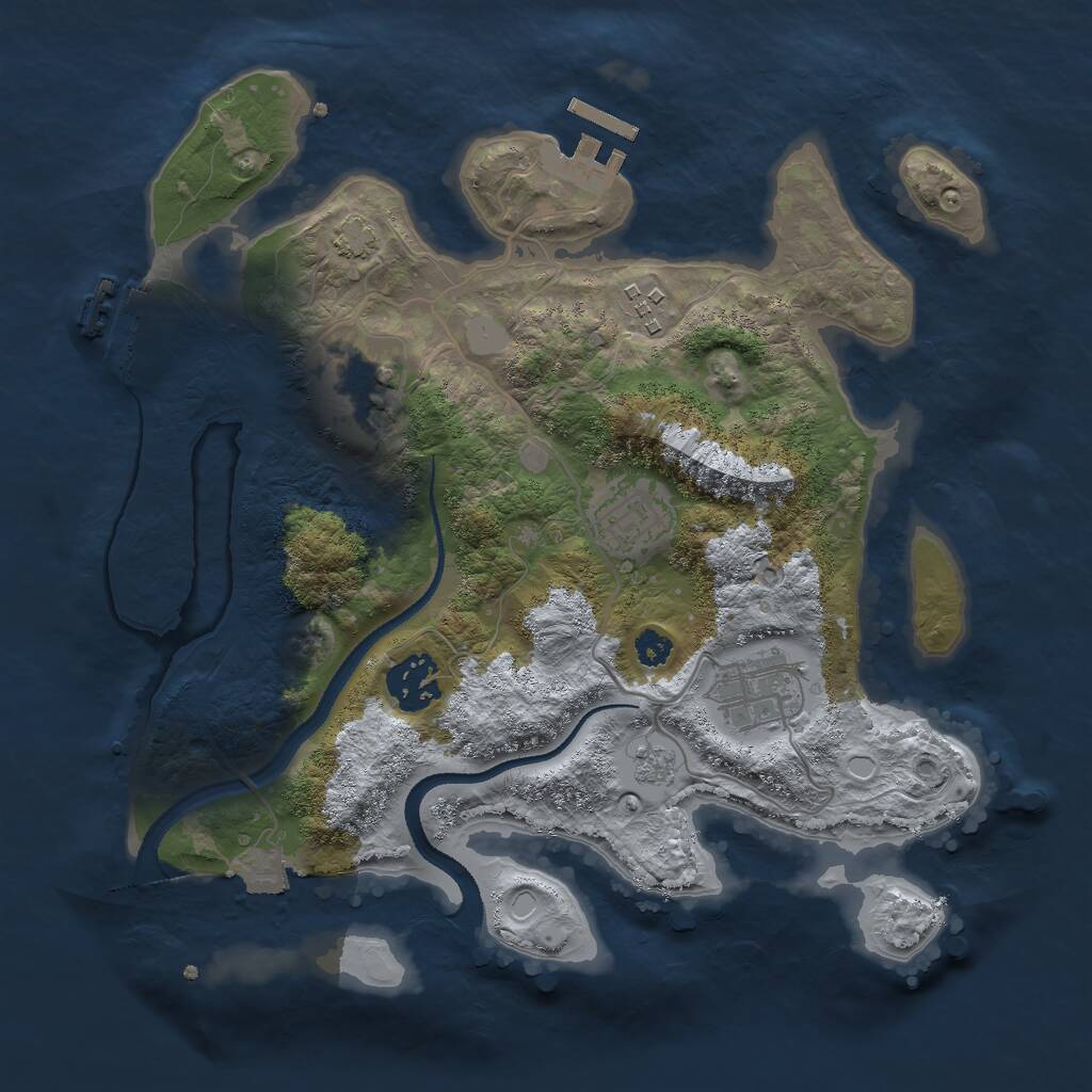 Rust Map: Procedural Map, Size: 3000, Seed: 432686685, 10 Monuments