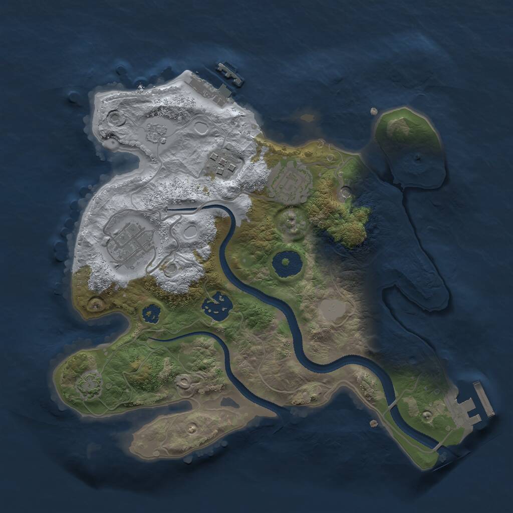 Rust Map: Procedural Map, Size: 2750, Seed: 913389033, 10 Monuments