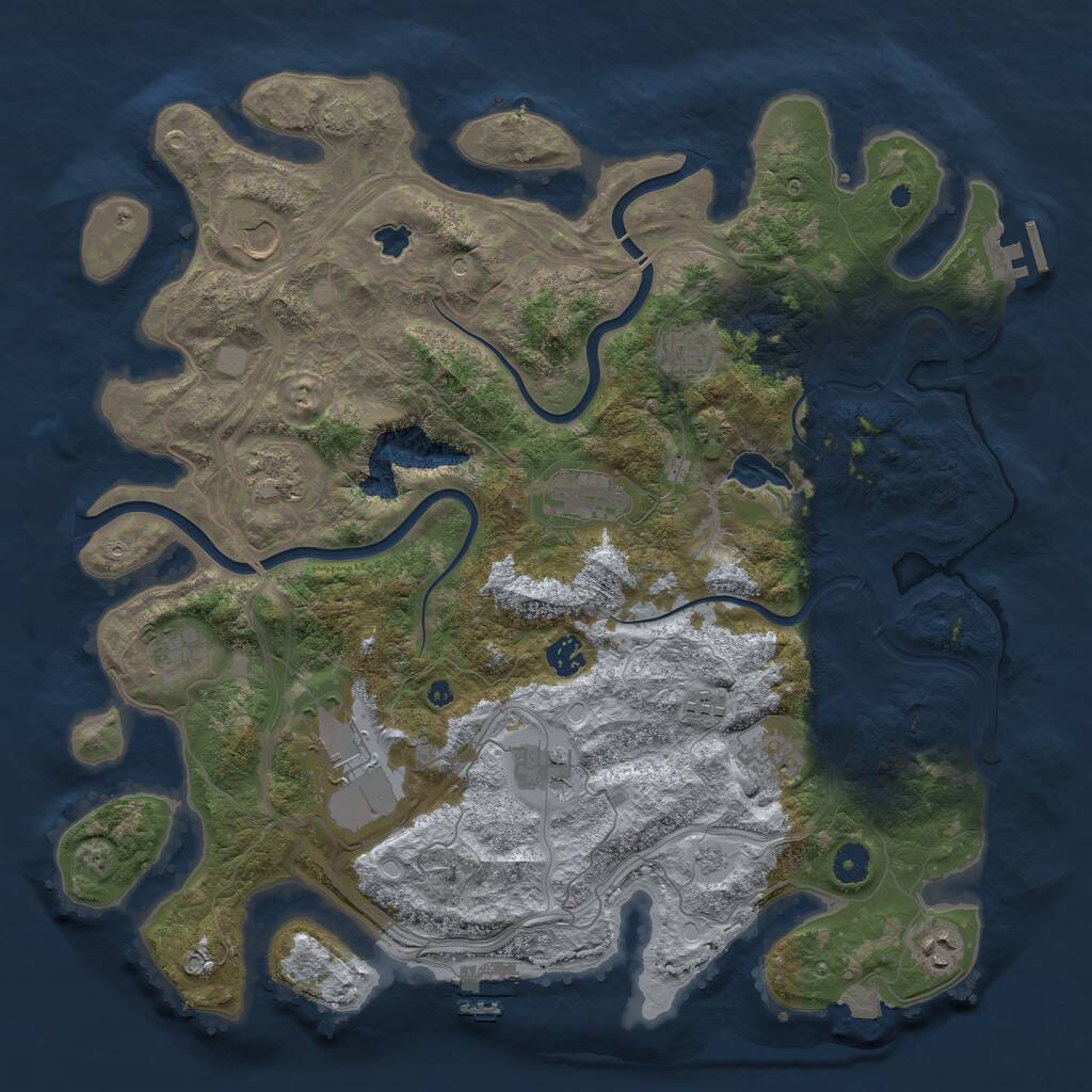 Rust Map: Procedural Map, Size: 4250, Seed: 1648227239, 17 Monuments