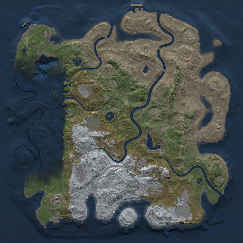 Rust Map: Procedural Map, Size: 4250, Seed: 515234763, 16 Monuments