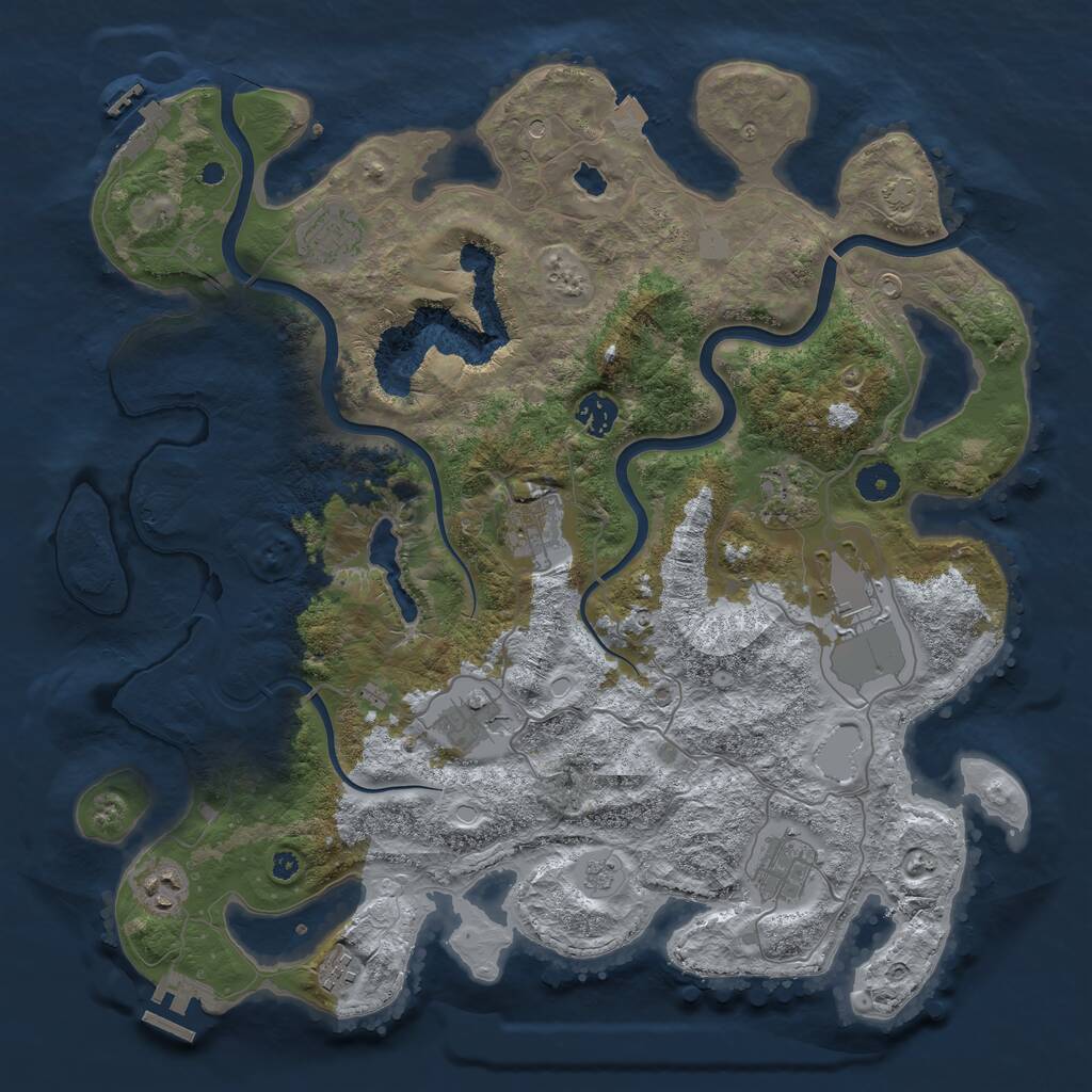 Rust Map: Procedural Map, Size: 4000, Seed: 974748722, 15 Monuments