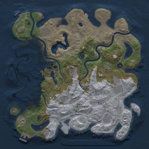 Thumbnail Rust Map: Procedural Map, Size: 4000, Seed: 974748722, 15 Monuments