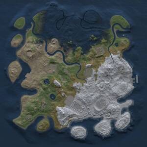 Thumbnail Rust Map: Procedural Map, Size: 3700, Seed: 1648284414, 15 Monuments