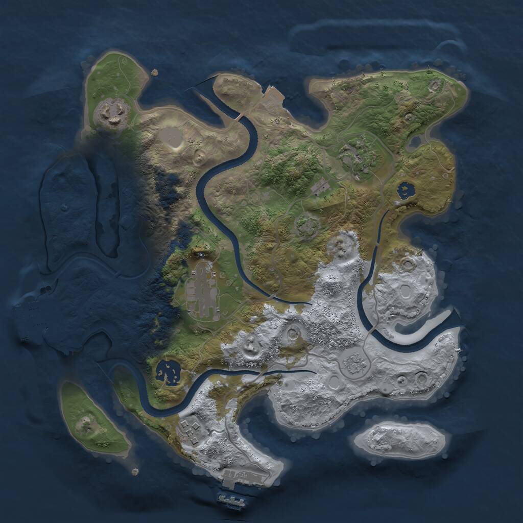 Rust Map: Procedural Map, Size: 3000, Seed: 325625199, 11 Monuments