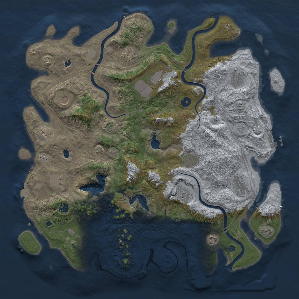 Rust Map: Procedural Map, Size: 4500, Seed: 1594781232, 17 Monuments