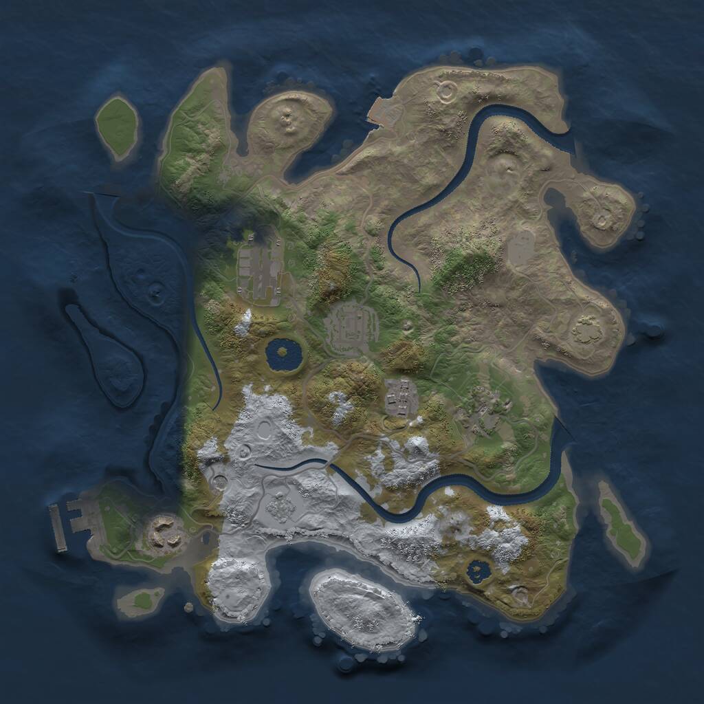 Rust Map: Procedural Map, Size: 3000, Seed: 1218150907, 10 Monuments