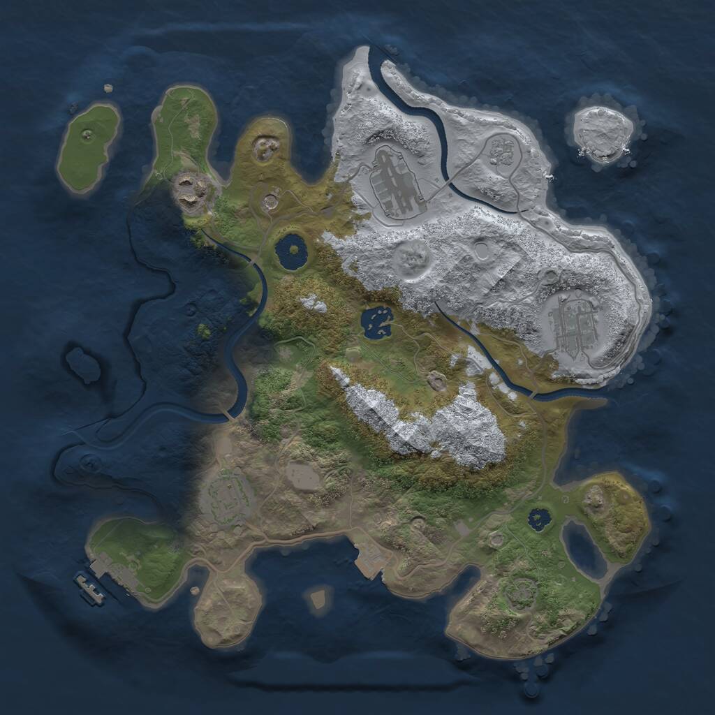 Rust Map: Procedural Map, Size: 3200, Seed: 111824, 10 Monuments