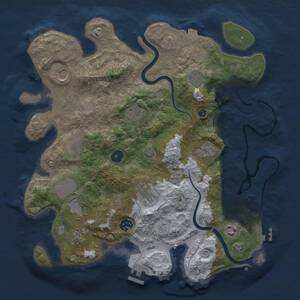 Thumbnail Rust Map: Procedural Map, Size: 3700, Seed: 490813985, 17 Monuments