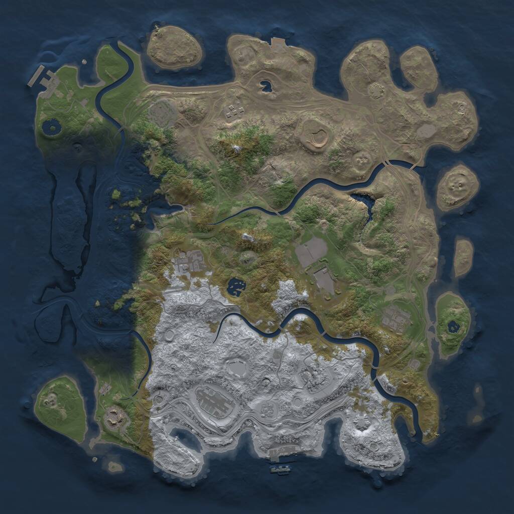 Rust Map: Procedural Map, Size: 4250, Seed: 635984423, 16 Monuments