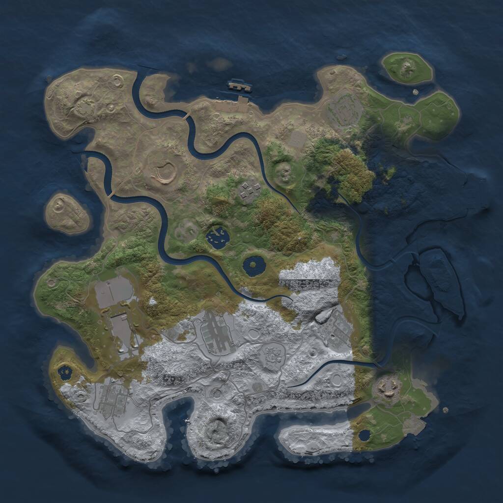 Rust Map: Procedural Map, Size: 3500, Seed: 892050310, 15 Monuments