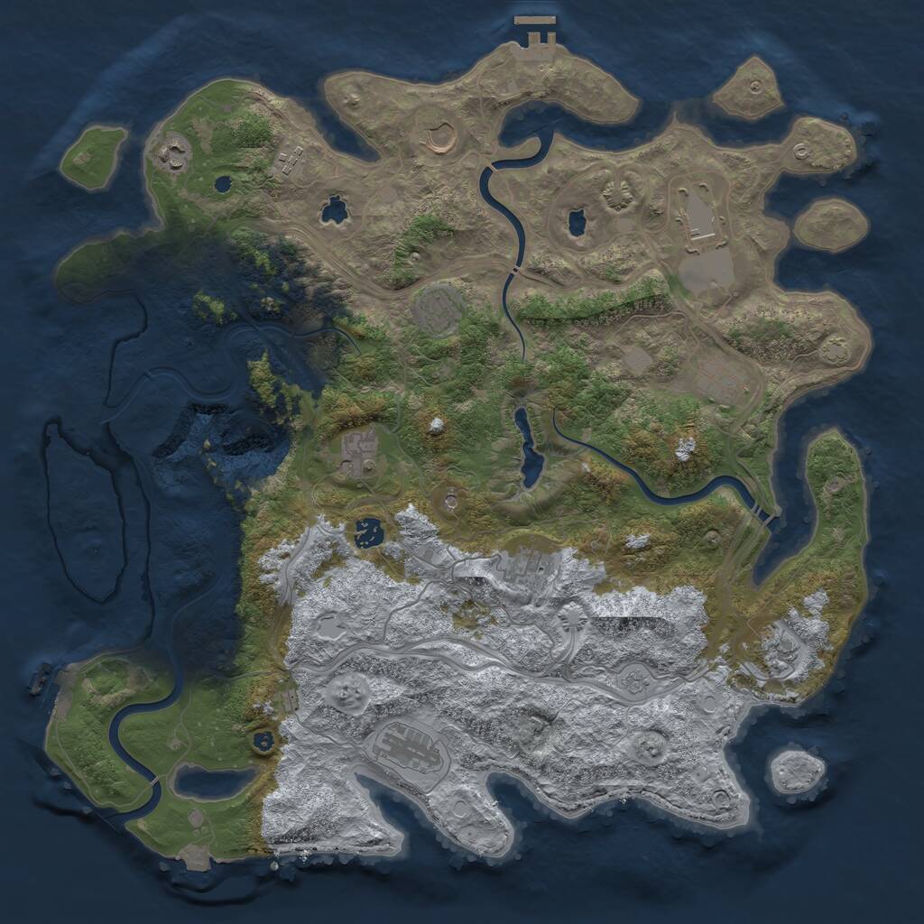 Rust Map: Procedural Map, Size: 4500, Seed: 148239412, 17 Monuments