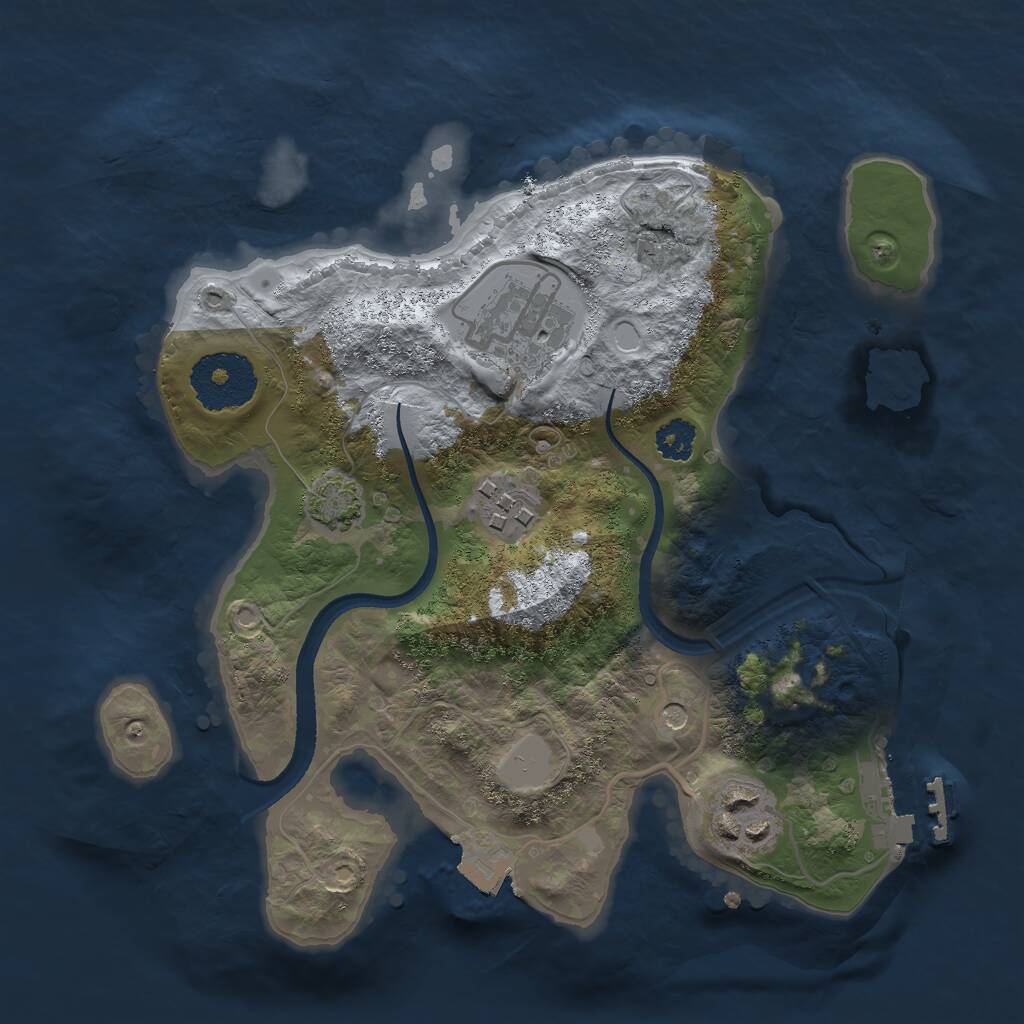 Rust Map: Procedural Map, Size: 2500, Seed: 26251, 7 Monuments