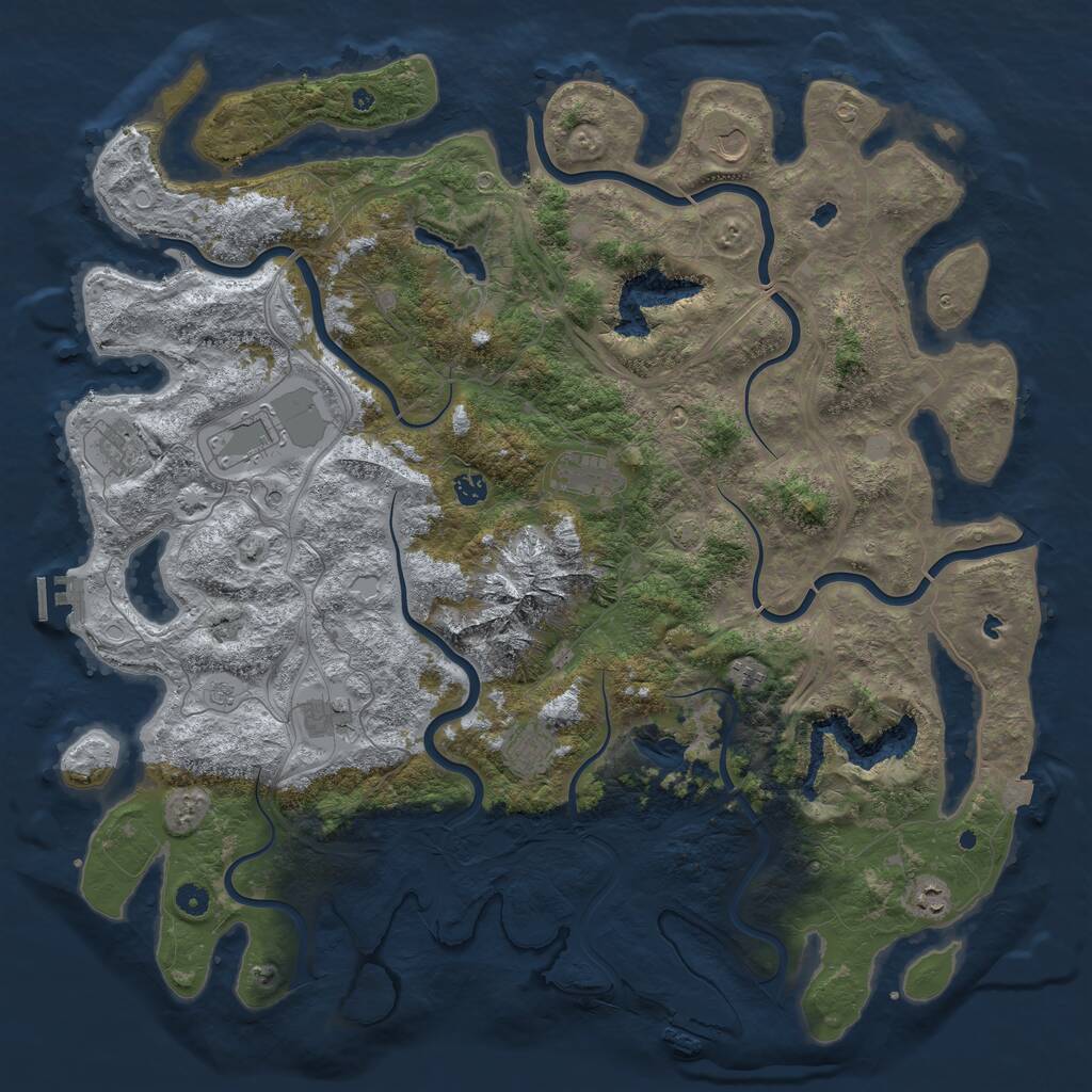 Rust Map: Procedural Map, Size: 5000, Seed: 127341135, 15 Monuments
