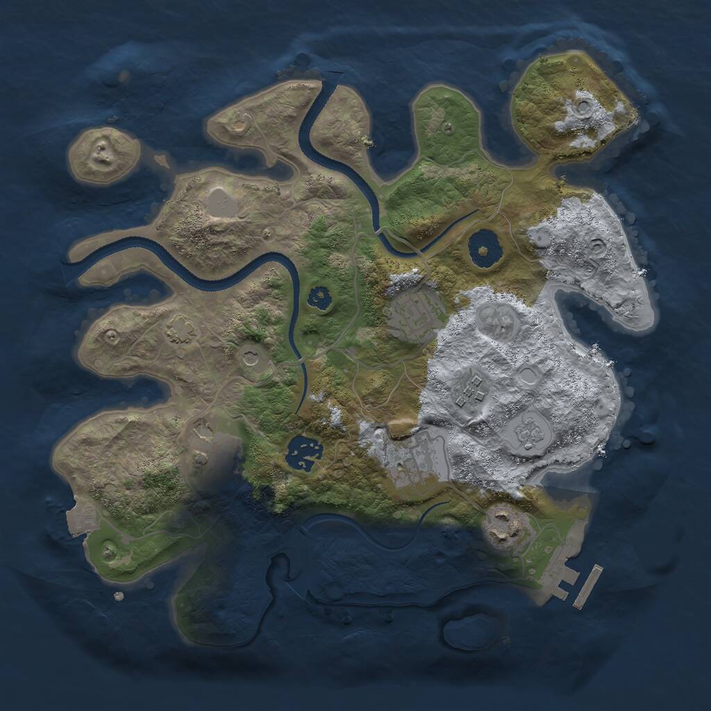 Rust Map: Procedural Map, Size: 3000, Seed: 6981938, 11 Monuments