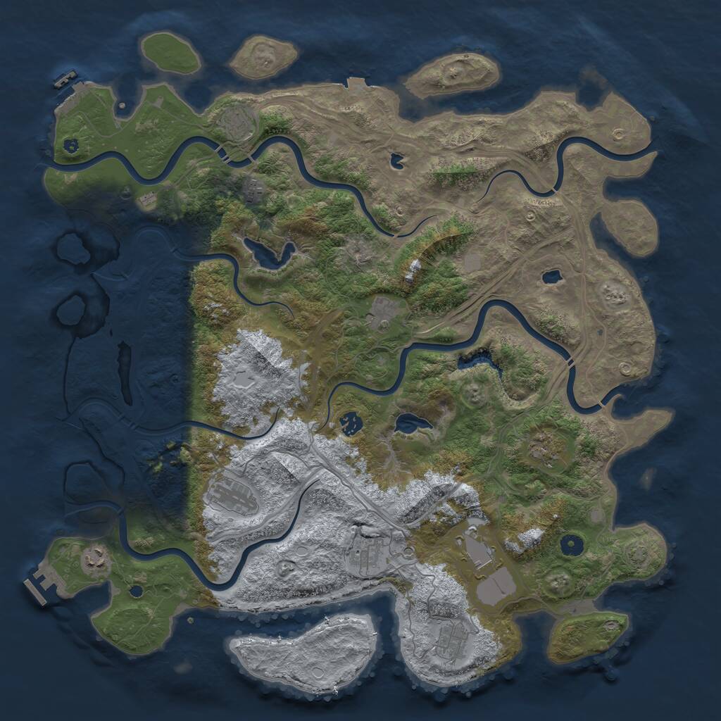 Rust Map: Procedural Map, Size: 4750, Seed: 12893744, 15 Monuments