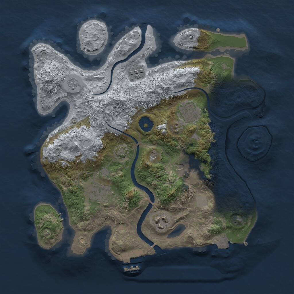 Rust Map: Procedural Map, Size: 3000, Seed: 2938765, 10 Monuments