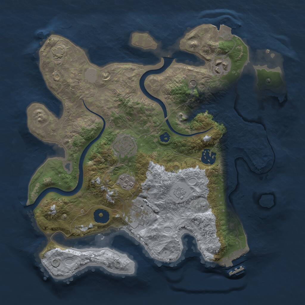 Rust Map: Procedural Map, Size: 3000, Seed: 11922, 10 Monuments