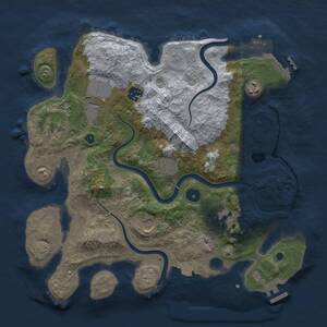 Thumbnail Rust Map: Procedural Map, Size: 3500, Seed: 1661382212, 14 Monuments