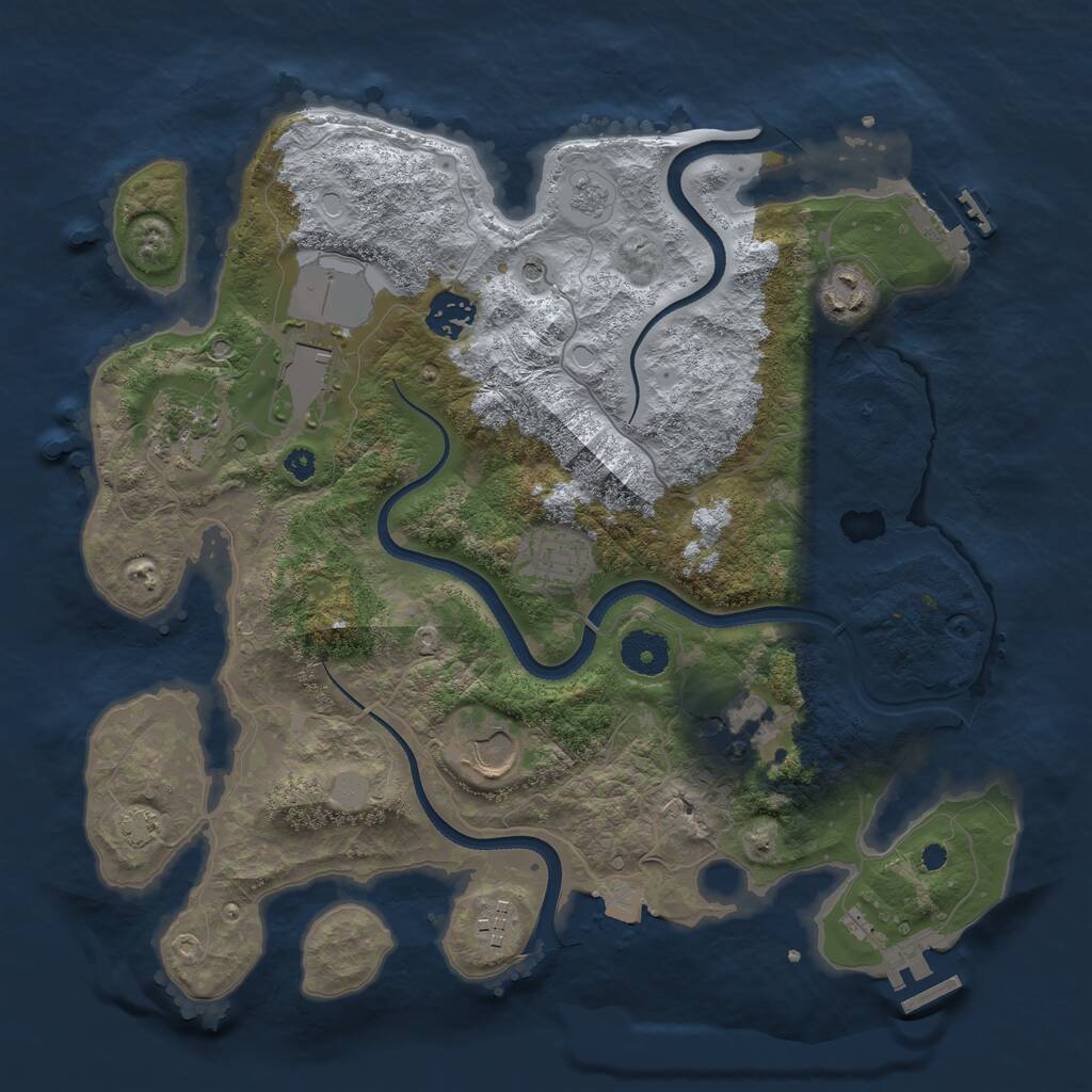Rust Map: Procedural Map, Size: 3500, Seed: 1661382212, 14 Monuments