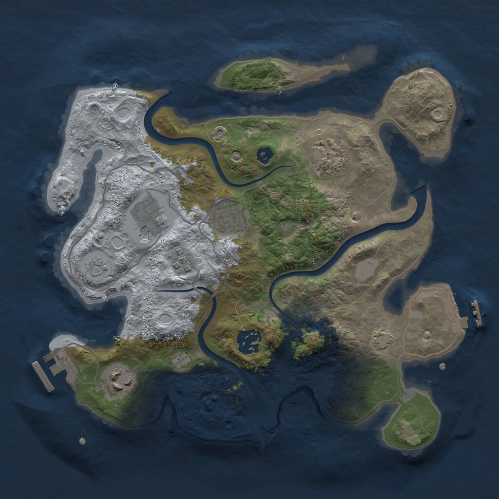 Rust Map: Procedural Map, Size: 3000, Seed: 74291, 11 Monuments