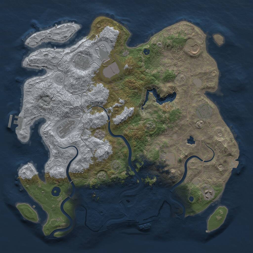 Rust Map: Procedural Map, Size: 4000, Seed: 982216690, 14 Monuments