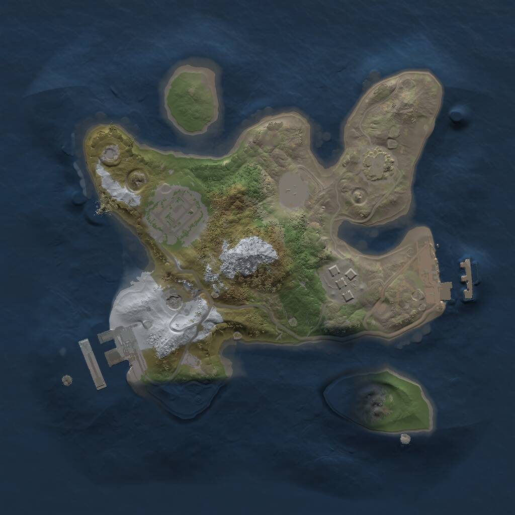 Rust Map: Procedural Map, Size: 2000, Seed: 503513413, 7 Monuments