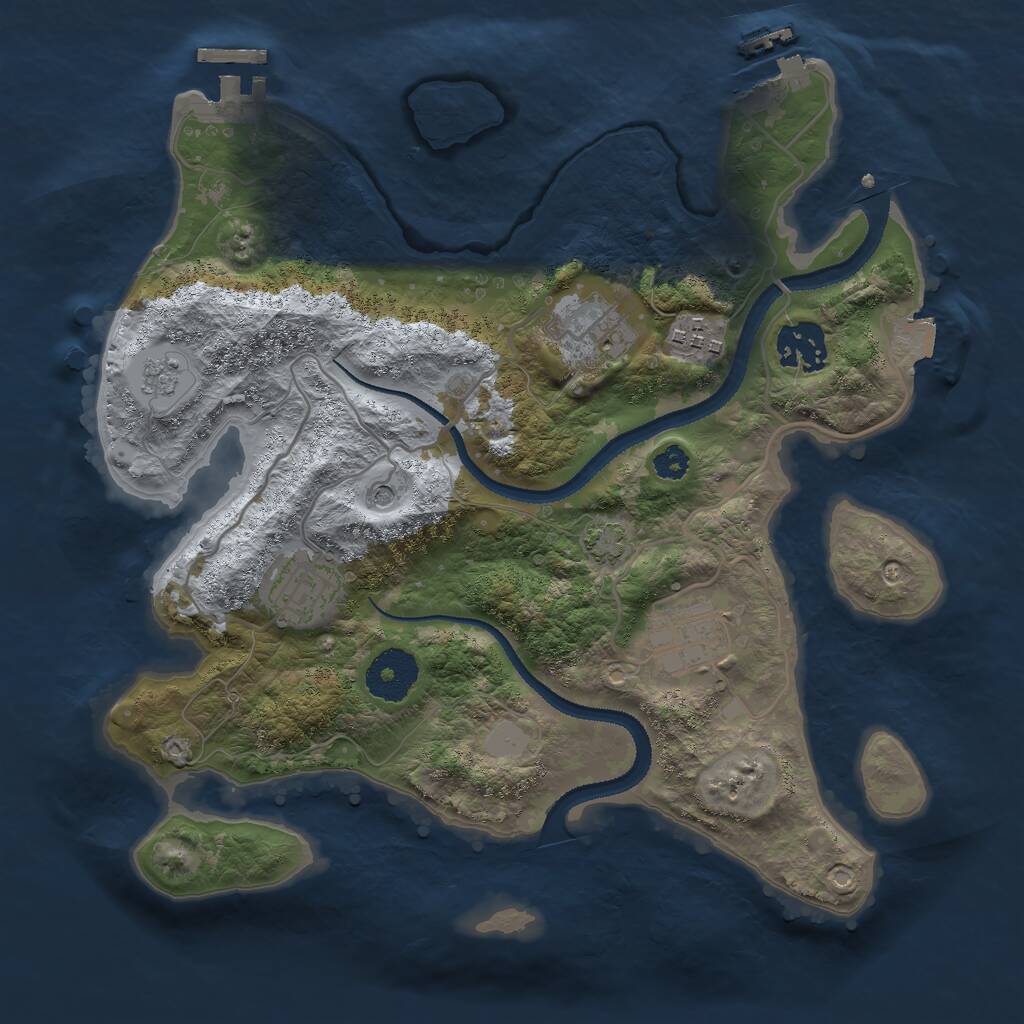 Rust Map: Procedural Map, Size: 3000, Seed: 780379715, 11 Monuments