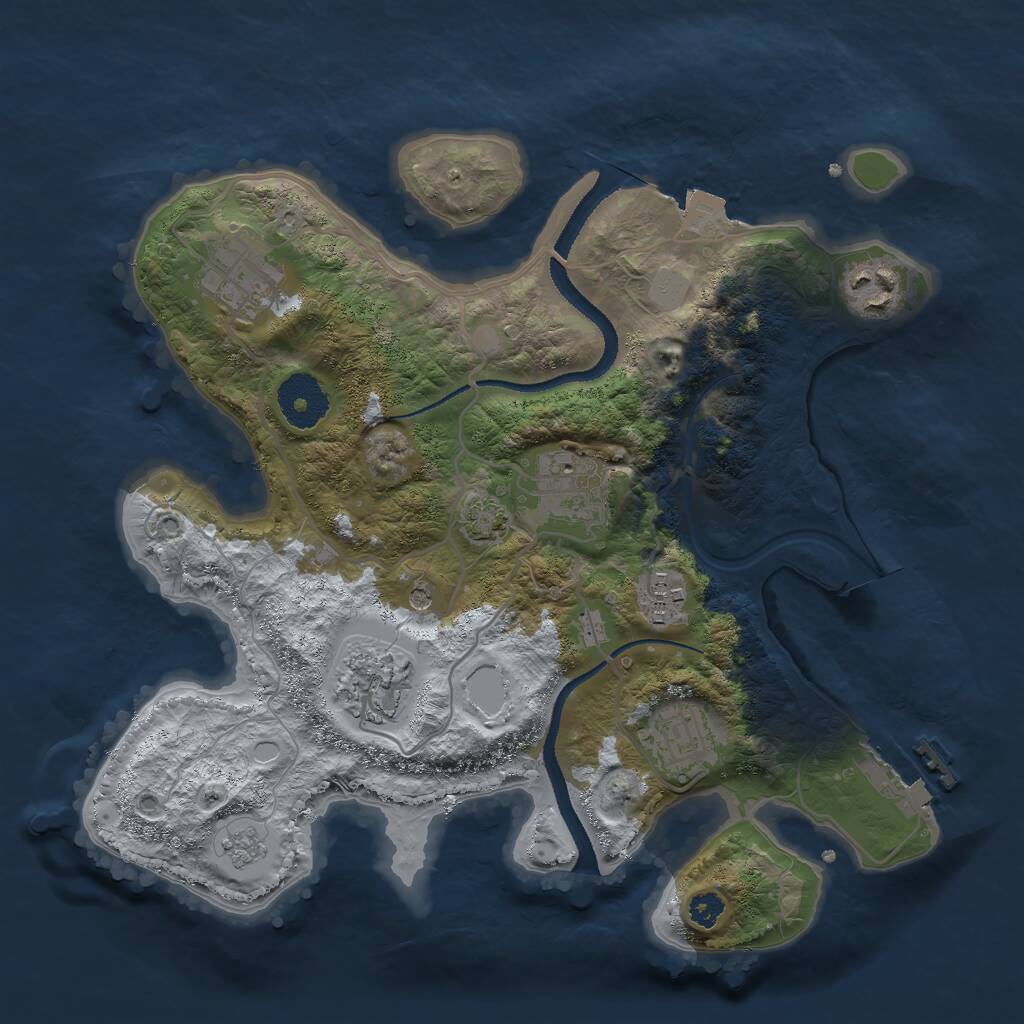 Rust Map: Procedural Map, Size: 3000, Seed: 757917626, 11 Monuments