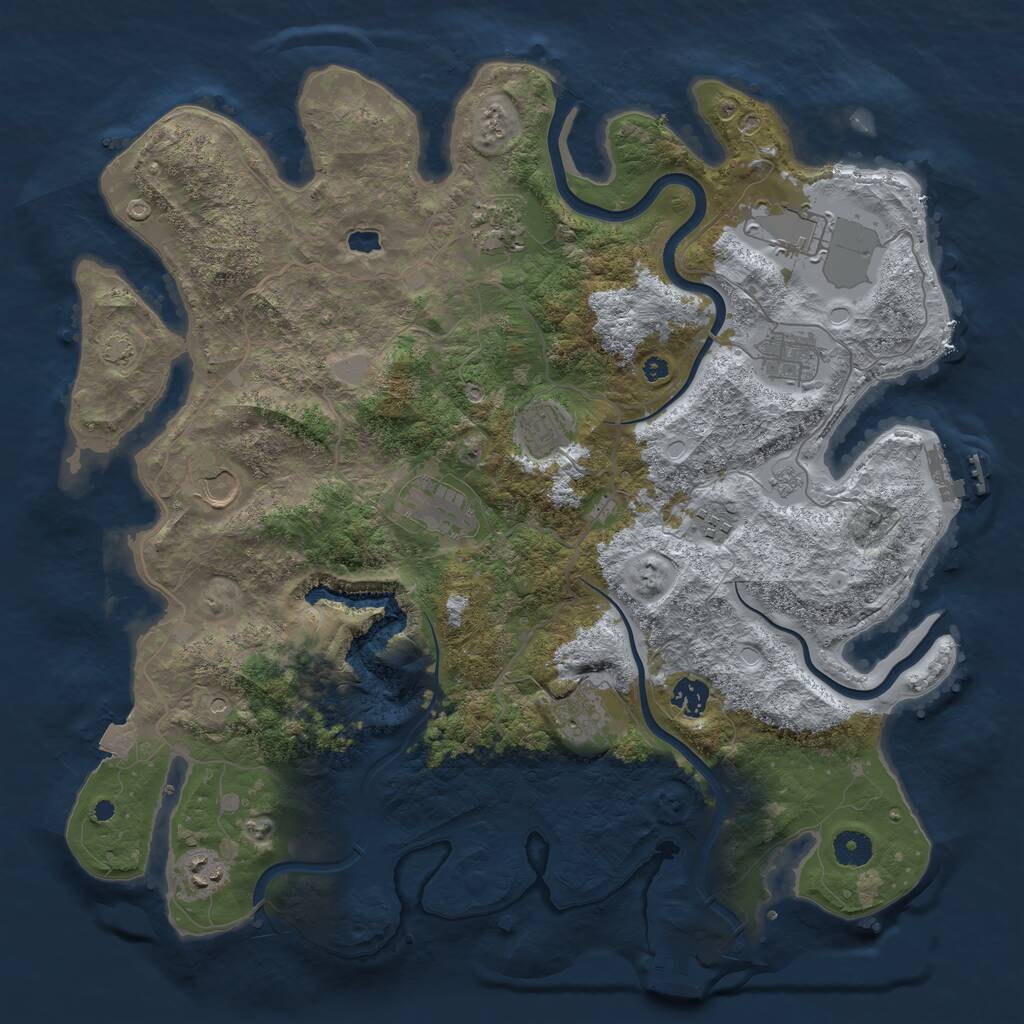 Rust Map: Procedural Map, Size: 4100, Seed: 1686869547, 16 Monuments