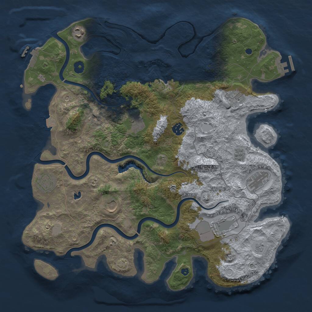 Rust Map: Procedural Map, Size: 4021, Seed: 1040365417, 15 Monuments