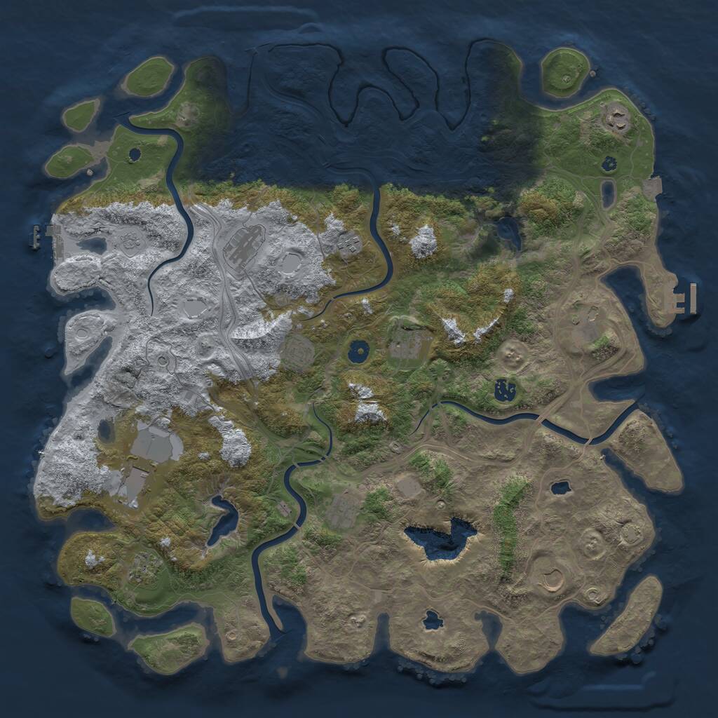 Rust Map: Procedural Map, Size: 4800, Seed: 456455603, 17 Monuments