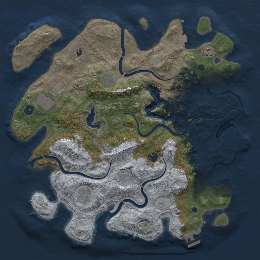 Rust Map: Procedural Map, Size: 4012, Seed: 1231800812, 13 Monuments