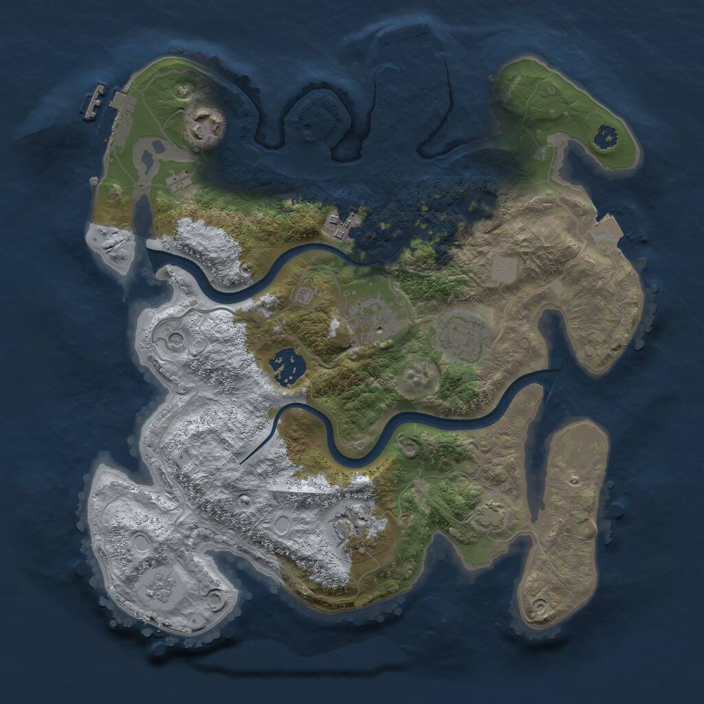 Rust Map: Procedural Map, Size: 3000, Seed: 93634, 12 Monuments