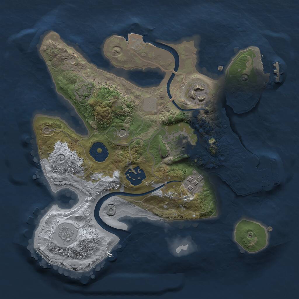 Rust Map: Procedural Map, Size: 2400, Seed: 1757651991, 10 Monuments