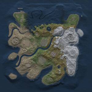 Thumbnail Rust Map: Procedural Map, Size: 3000, Seed: 1120490997, 12 Monuments