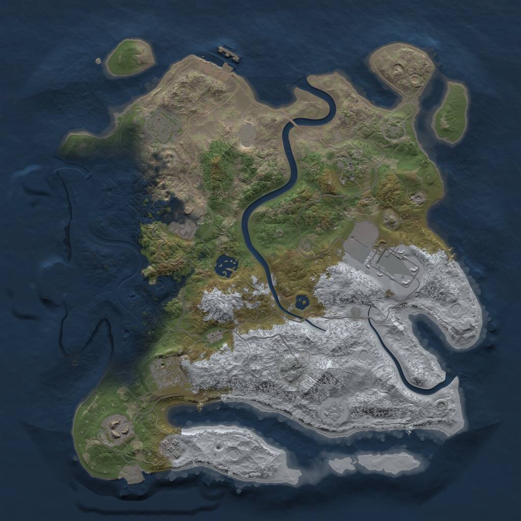 Rust Map: Procedural Map, Size: 3500, Seed: 1768417836, 14 Monuments