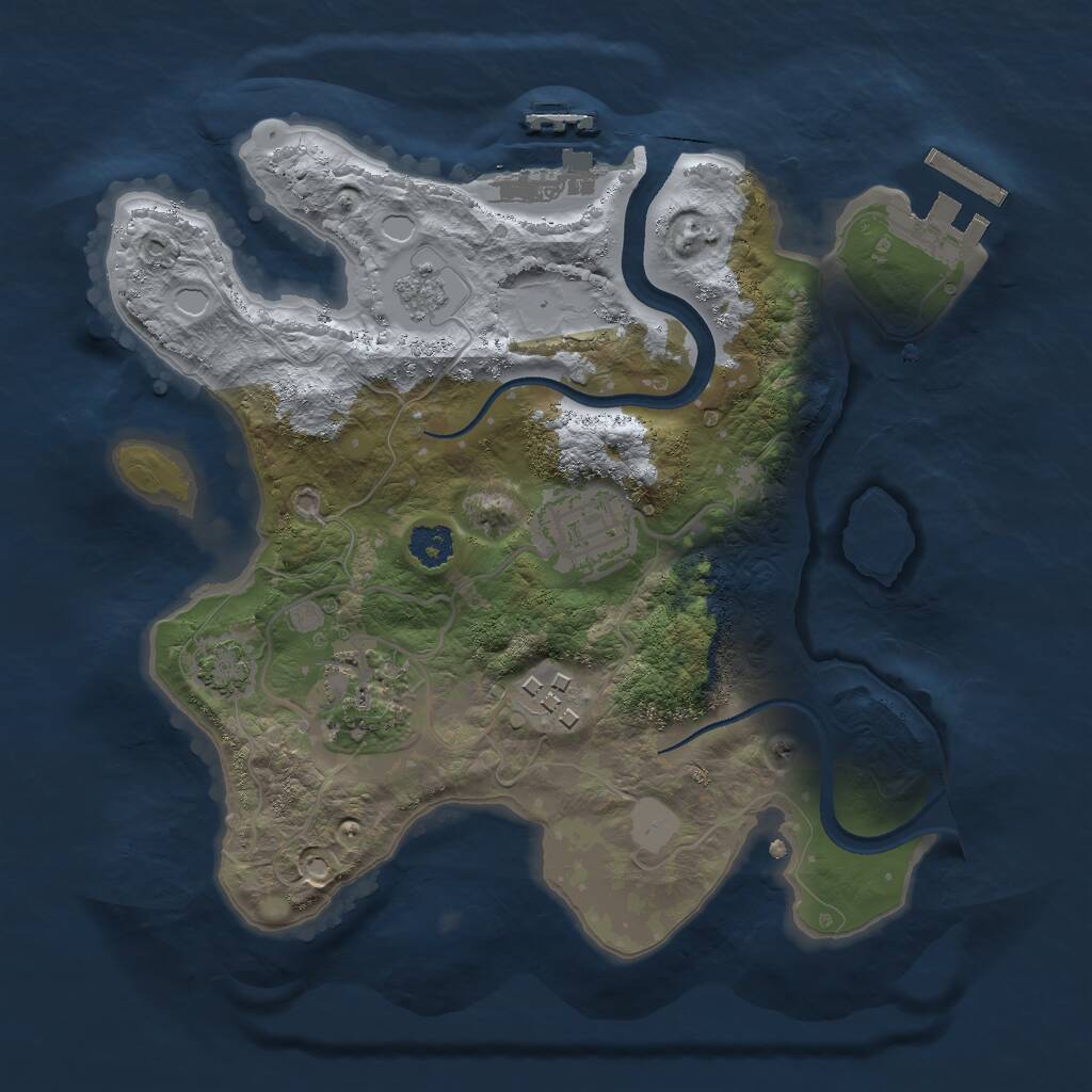 Rust Map: Procedural Map, Size: 2500, Seed: 1738357799, 8 Monuments