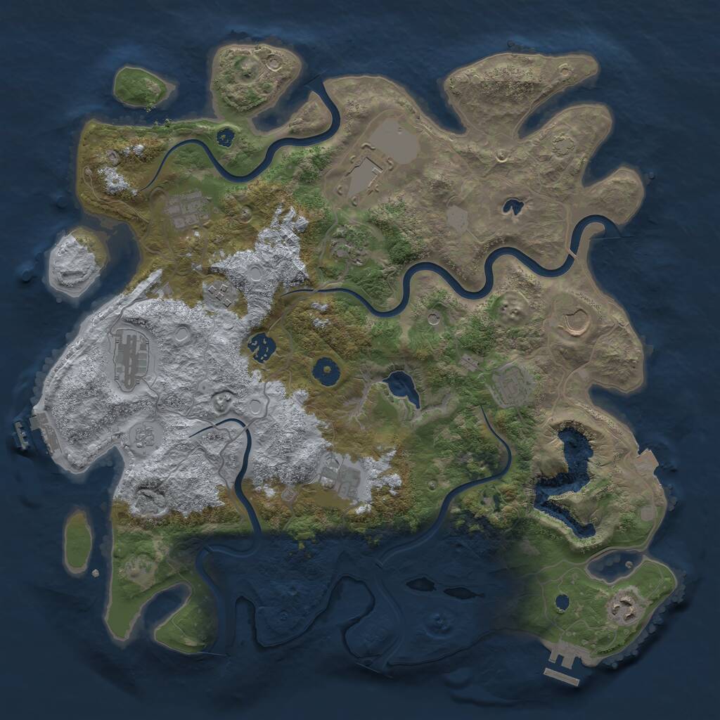 Rust Map: Procedural Map, Size: 4000, Seed: 1517237537, 16 Monuments