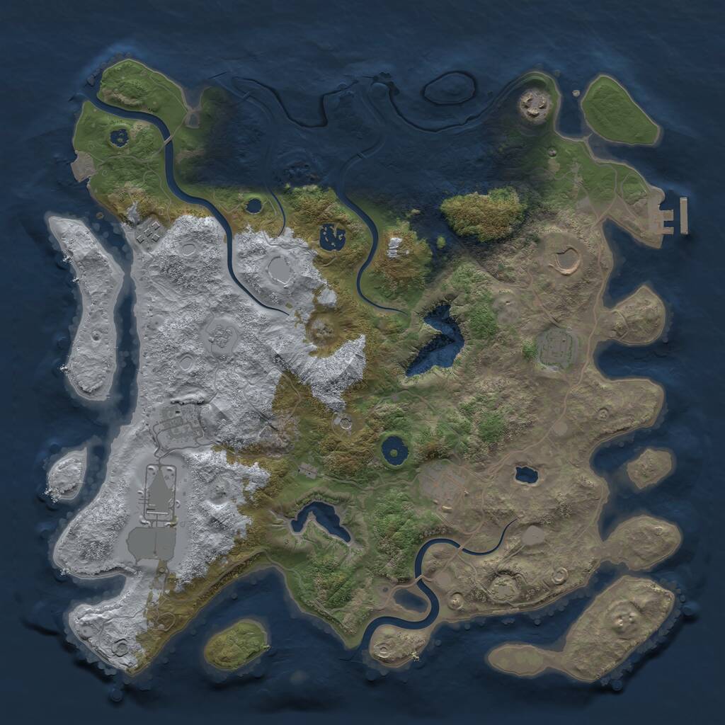 Rust Map: Procedural Map, Size: 4000, Seed: 7852, 13 Monuments