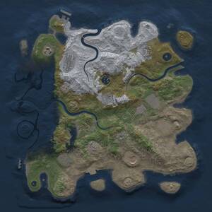 Thumbnail Rust Map: Procedural Map, Size: 3750, Seed: 1485588084, 17 Monuments