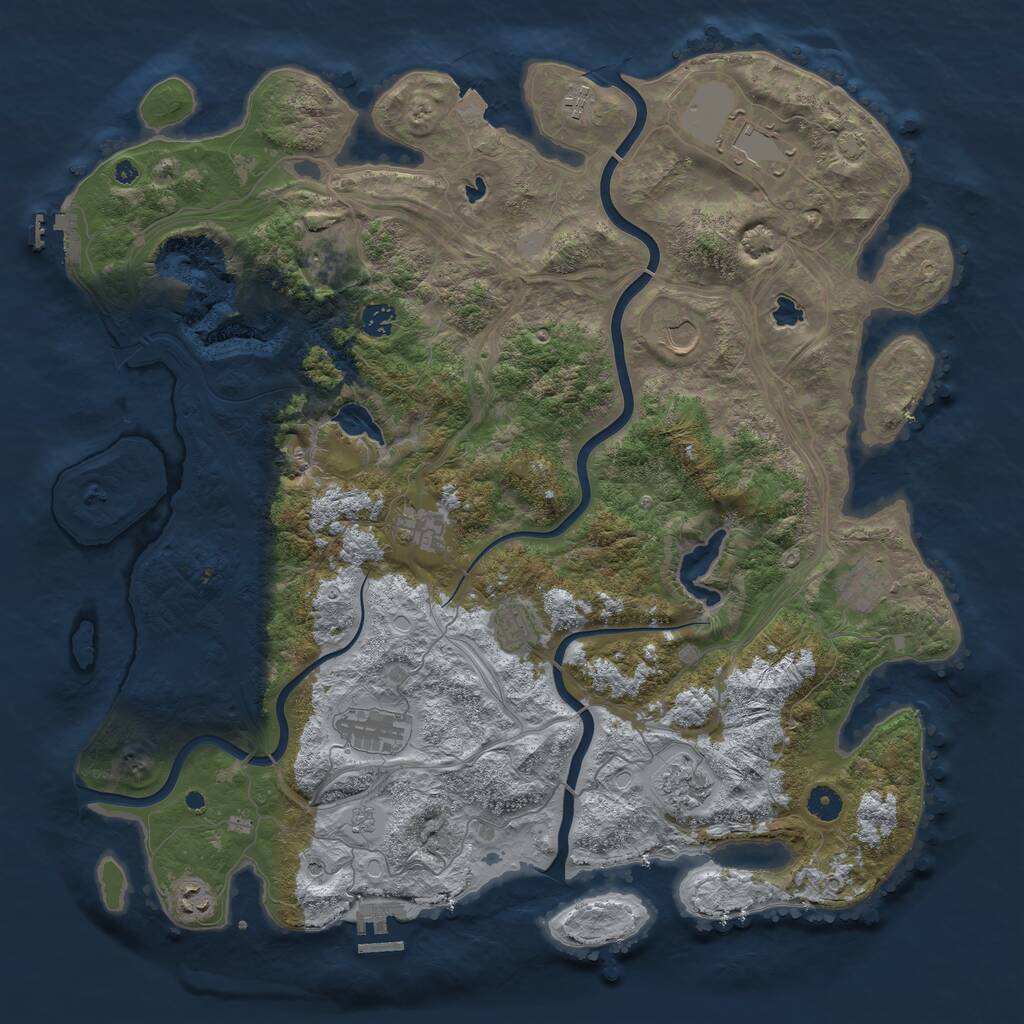 Rust Map: Procedural Map, Size: 4500, Seed: 742510, 17 Monuments