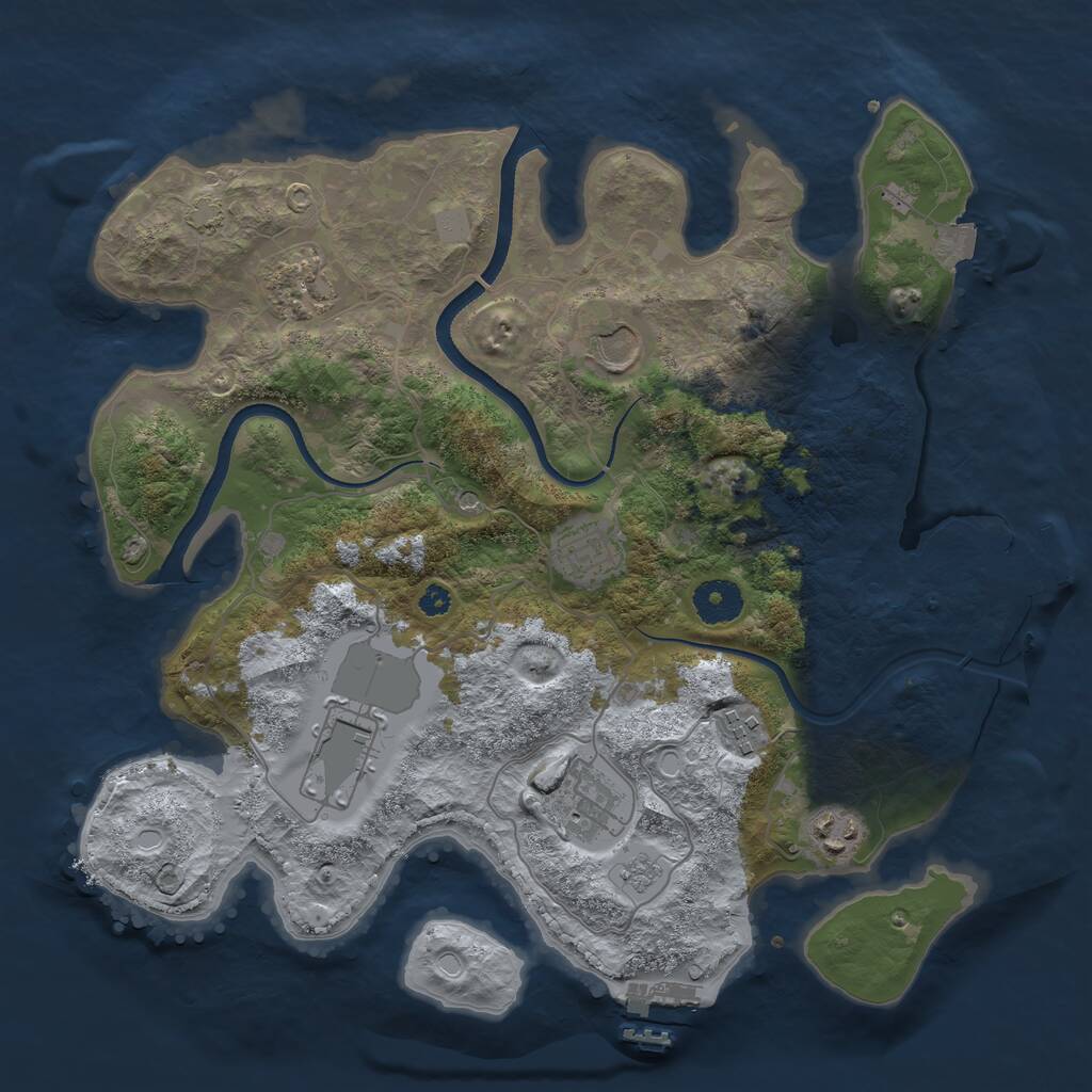 Rust Map: Procedural Map, Size: 3500, Seed: 97325, 13 Monuments