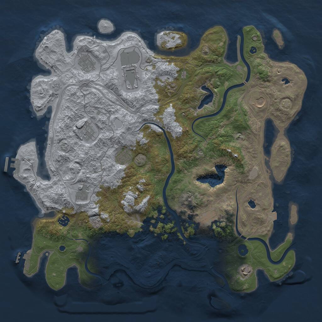 Rust Map: Procedural Map, Size: 4500, Seed: 2006150552, 17 Monuments